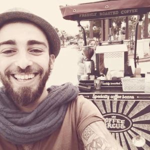 Coffee Circus Bike mobile coffee cart with barista in Malta